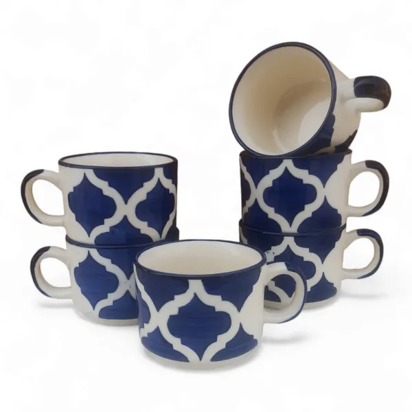 Morraccan_Art_Tea_Cups_|_Glossy_Finish_|_Premium_Stoneware_|_Ceramic_Tea_Cup_|_180_ml_|_Set_of_6_|_Blue