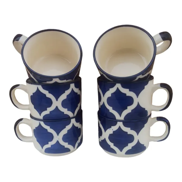 Morraccan_Art_Tea_Cups_|_Glossy_Finish_|_Premium_Stoneware_|_Ceramic_Tea_Cup_|_180_ml_|_Set_of_6_|_Blue
