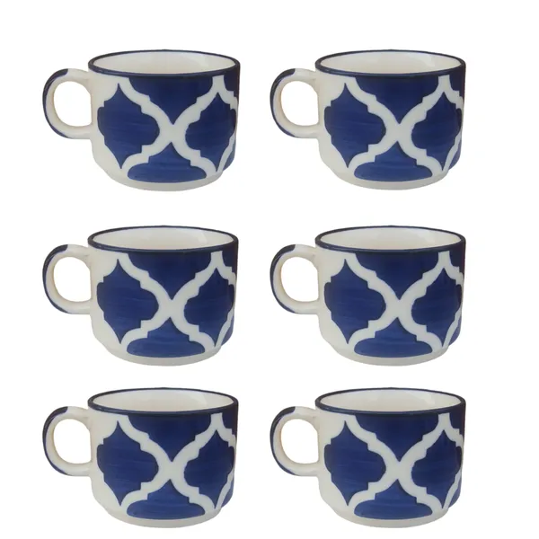 Morraccan_Art_Tea_Cups_|_Glossy_Finish_|_Premium_Stoneware_|_Ceramic_Tea_Cup_|_180_ml_|_Set_of_6_|_Blue