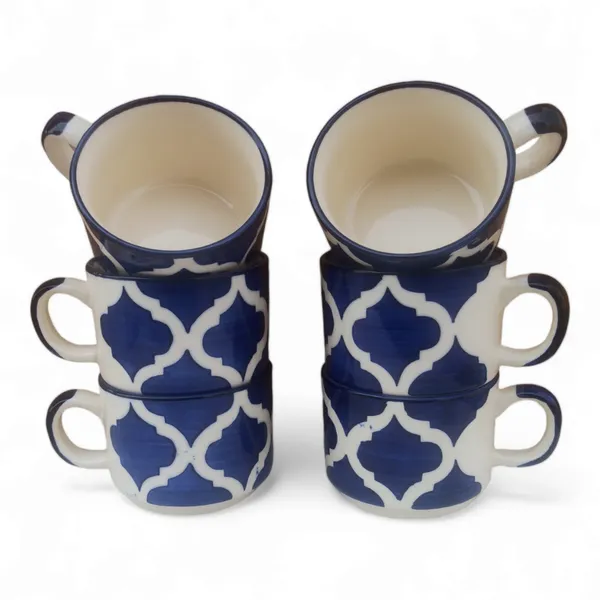 Morraccan_Art_Tea_Cups_|_Glossy_Finish_|_Premium_Stoneware_|_Ceramic_Tea_Cup_|_180_ml_|_Set_of_6_|_Blue