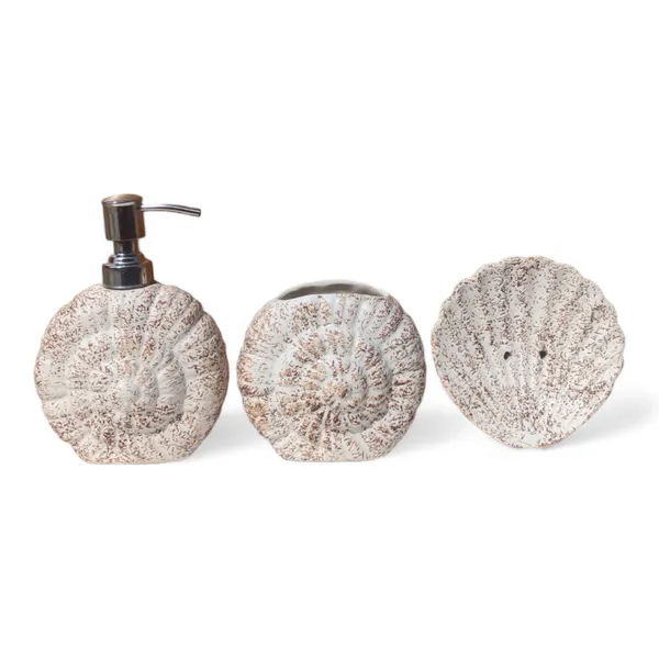 Handcrafted_Bathroom_Accessories_Set_of_3,_Coastal_Bath_Set_with_Liquid_handwash_Soap_Dispenser_and_Toothbrush_Holder_(Cream_with_Brown_Texture)