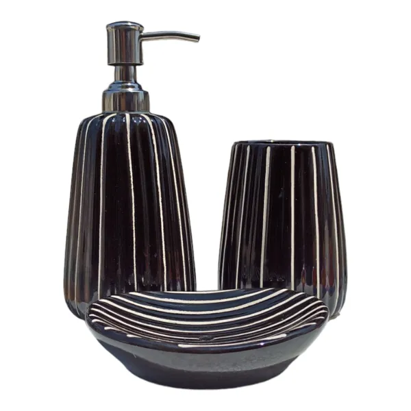 Black_Ceramic_Bathroom_Accessories_Set_for_Utility_and_Bathroom_Decor_|_Include_1_Liquid_Soap_Dispenser_Corrosion_Free_Steel_Knob,_1_Soap_Tray,_1_Toothbrush_and_Toothpaste_Holder,_3_Pcs_Set