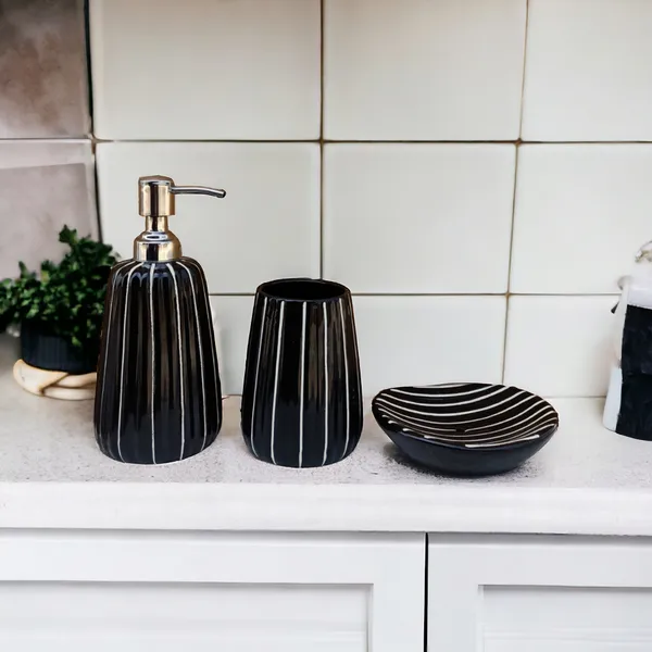 Black_Ceramic_Bathroom_Accessories_Set_for_Utility_and_Bathroom_Decor_|_Include_1_Liquid_Soap_Dispenser_Corrosion_Free_Steel_Knob,_1_Soap_Tray,_1_Toothbrush_and_Toothpaste_Holder,_3_Pcs_Set