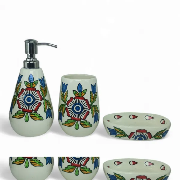 Ceramic_Bathroom_Accessories_Set_for_Utility_and_Bathroom_Decor_|_Liquid_Soap_Dispenser,_soap_Tray,_Toothbrush_Holder_Hand_Crafted_(Color_:_Multicolor)