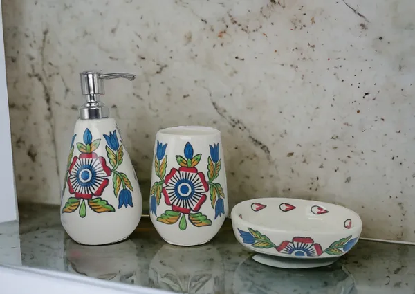 Ceramic_Bathroom_Accessories_Set_for_Utility_and_Bathroom_Decor_|_Liquid_Soap_Dispenser,_soap_Tray,_Toothbrush_Holder_Hand_Crafted_(Color_:_Multicolor)
