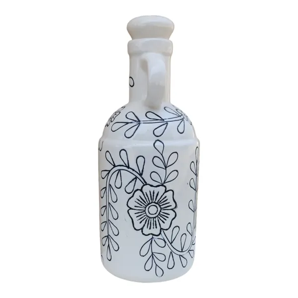 _Ceramic_Uniquely_Black_Flower_Design_Oil_Dispenser_with_lid_|_Kitchen_Items_100%_Food_&_Microwave_Safe|_Ideal_for_Storage_of_Any_Liquid_Oil,_1_Liter