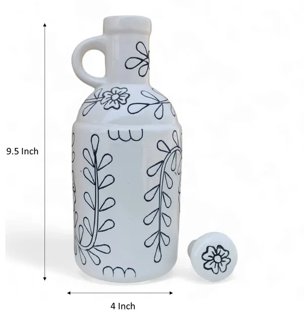 _Ceramic_Uniquely_Black_Flower_Design_Oil_Dispenser_with_lid_|_Kitchen_Items_100%_Food_&_Microwave_Safe|_Ideal_for_Storage_of_Any_Liquid_Oil,_1_Liter