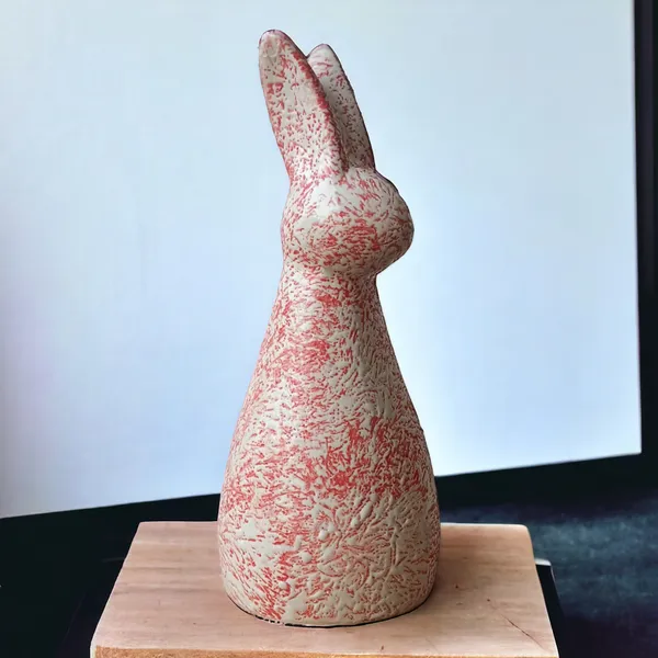Elegant_Ceramic_Rabbit_Sculpture_�_Modern_Home_Decor_Accent_|_Height:_9.5_Inch_/24_Cm_|_Pink_Spray