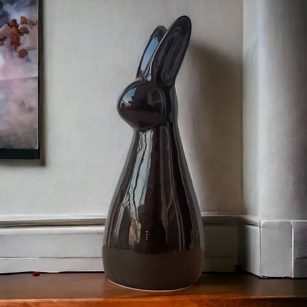 Elegant_Minimalist_Ceramic_Rabbit_Sculpture_??Modern_Home_Decor_Accent__|_Height:_9.5_Inch_/24_Cm
