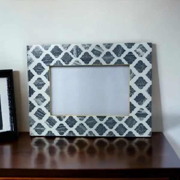 MDF_&_Resin_Mughal_Motif_4x6_Inches_Decorative_Table_wall_Shelves_Photoframes_For_Home_D?cor_Pack_of_1_Color_White_&_Grey