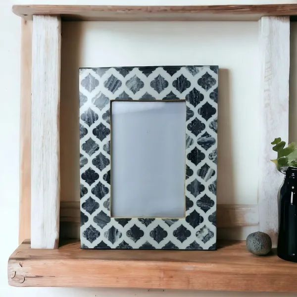 MDF_&_Resin_Mughal_Motif_4x6_Inches_Decorative_Table_wall_Shelves_Photoframes_For_Home_D?cor_Pack_of_1_Color_White_&_Grey