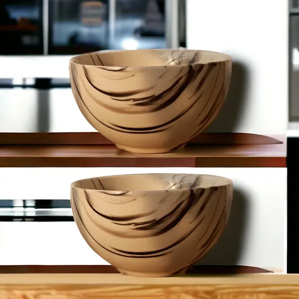 _Pack_of_2_Ceramic_Italian_Marble_Print_Handcrafted_Double_Shade_Bowl_Set_??Perfect_for_Vegetables_and_Serving,_Ideal_for_Home_Kitchen_Dining_Table,_(Cream_with_Black_Swirl)_(14cm_x_8cm)