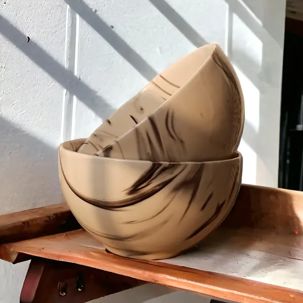 _Pack_of_2_Ceramic_Italian_Marble_Print_Handcrafted_Double_Shade_Bowl_Set_??Perfect_for_Vegetables_and_Serving,_Ideal_for_Home_Kitchen_Dining_Table,_(Cream_with_Black_Swirl)_(14cm_x_8cm)