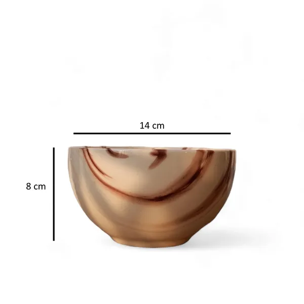 _Pack_of_2_Ceramic_Italian_Marble_Print_Handcrafted_Double_Shade_Bowl_Set_??Perfect_for_Vegetables_and_Serving,_Ideal_for_Home_Kitchen_Dining_Table,_(Cream_with_Brown_Swirl)_(14cm_x_8cm)