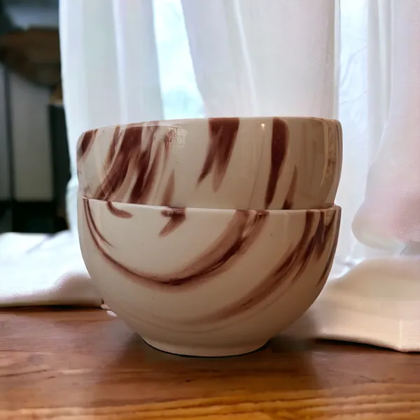 _Pack_of_2_Ceramic_Italian_Marble_Print_Handcrafted_Double_Shade_Bowl_Set_??Perfect_for_Vegetables_and_Serving,_Ideal_for_Home_Kitchen_Dining_Table,_(Cream_with_Brown_Swirl)_(14cm_x_8cm)