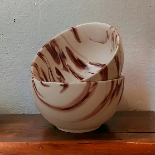 _Pack_of_2_Ceramic_Italian_Marble_Print_Handcrafted_Double_Shade_Bowl_Set_??Perfect_for_Vegetables_and_Serving,_Ideal_for_Home_Kitchen_Dining_Table,_(Cream_with_Brown_Swirl)_(14cm_x_8cm)