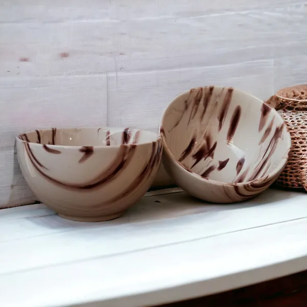 _Pack_of_2_Ceramic_Italian_Marble_Print_Handcrafted_Double_Shade_Bowl_Set_??Perfect_for_Vegetables_and_Serving,_Ideal_for_Home_Kitchen_Dining_Table,_(Cream_with_Brown_Swirl)_(14cm_x_8cm)