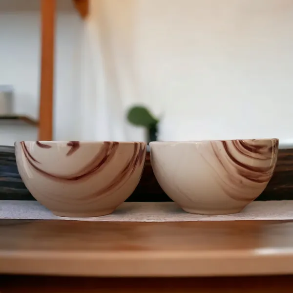 _Pack_of_2_Ceramic_Italian_Marble_Print_Handcrafted_Double_Shade_Bowl_Set_??Perfect_for_Vegetables_and_Serving,_Ideal_for_Home_Kitchen_Dining_Table,_(Cream_with_Brown_Swirl)_(14cm_x_8cm)
