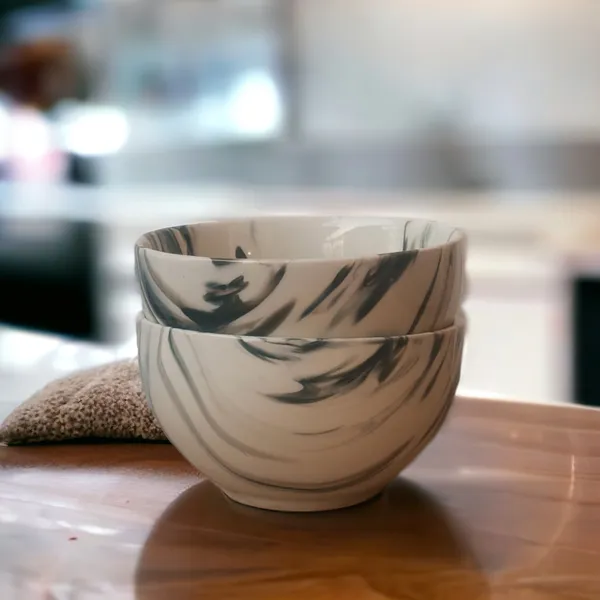 Pack_of_2_Ceramic_Italian_Marble_Print_Handcrafted_Double_Shade_Bowl_Set_??Perfect_for_Vegetables_and_Serving,_Ideal_for_Home_Kitchen_Dining_Table,_(Cream_with_Green_Swirl)_(14cm_x_8cm)