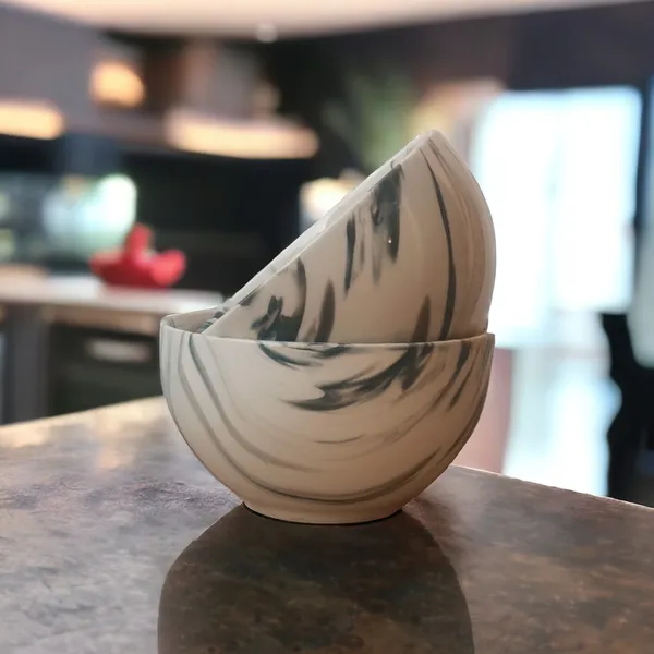 Pack_of_2_Ceramic_Italian_Marble_Print_Handcrafted_Double_Shade_Bowl_Set_??Perfect_for_Vegetables_and_Serving,_Ideal_for_Home_Kitchen_Dining_Table,_(Cream_with_Green_Swirl)_(14cm_x_8cm)