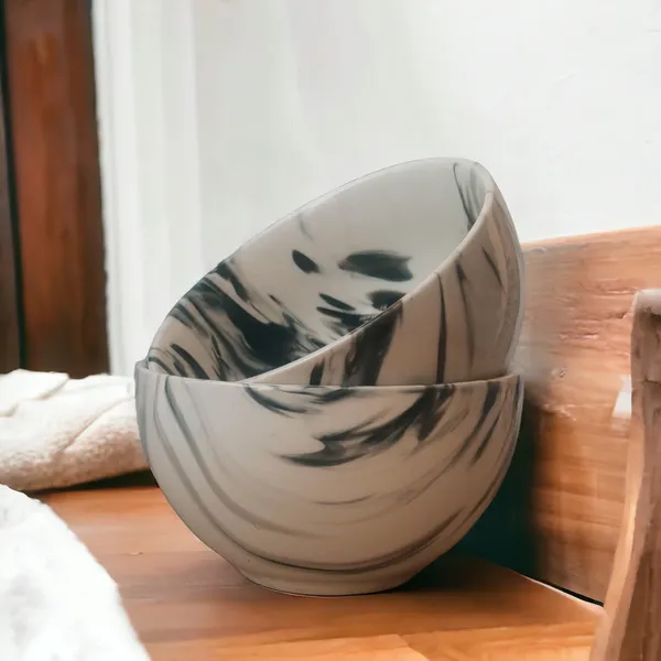 Pack_of_2_Ceramic_Italian_Marble_Print_Handcrafted_Double_Shade_Bowl_Set_??Perfect_for_Vegetables_and_Serving,_Ideal_for_Home_Kitchen_Dining_Table,_(Cream_with_Green_Swirl)_(14cm_x_8cm)