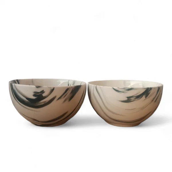 Pack_of_2_Ceramic_Italian_Marble_Print_Handcrafted_Double_Shade_Bowl_Set_??Perfect_for_Vegetables_and_Serving,_Ideal_for_Home_Kitchen_Dining_Table,_(Cream_with_Green_Swirl)_(14cm_x_8cm)