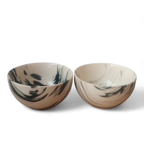 Pack_of_2_Ceramic_Italian_Marble_Print_Handcrafted_Double_Shade_Bowl_Set_??Perfect_for_Vegetables_and_Serving,_Ideal_for_Home_Kitchen_Dining_Table,_(Cream_with_Green_Swirl)_(14cm_x_8cm)