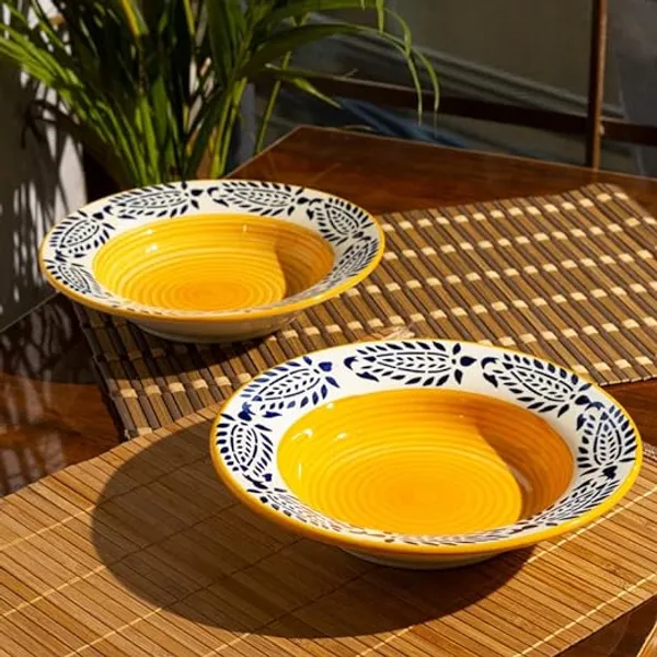 Ceramic_Dinner_Plate_Yellow_Color,_Circular_Shape_(Pack_Of_2_Medium_Size)_Microwave_&_Dishwasher_Safe_For_Serving_Food_On_Dinning_Table_&_Gifting_Purpose