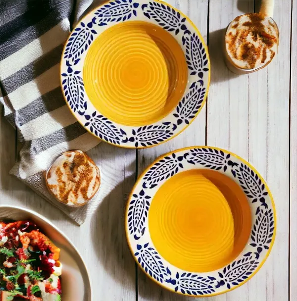 Ceramic_Dinner_Plate_Yellow_Color,_Circular_Shape_(Pack_Of_2_Medium_Size)_Microwave_&_Dishwasher_Safe_For_Serving_Food_On_Dinning_Table_&_Gifting_Purpose