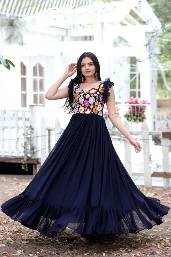 FOXDX_Multicolor_Women_Embroidered_Flared_Kurta