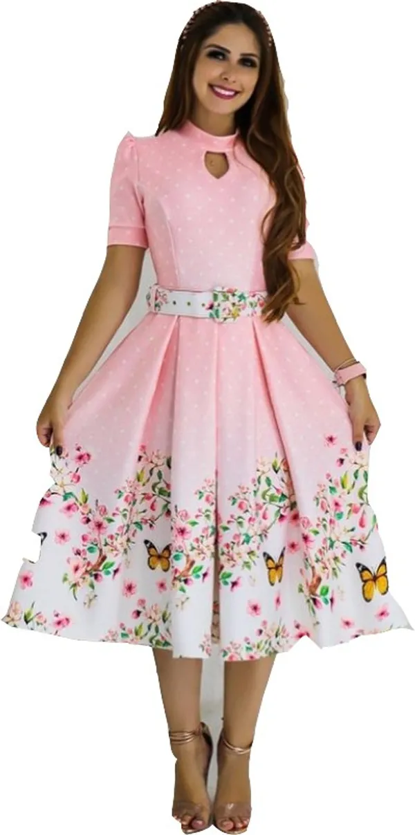 Pink_Women_A-line_Dress