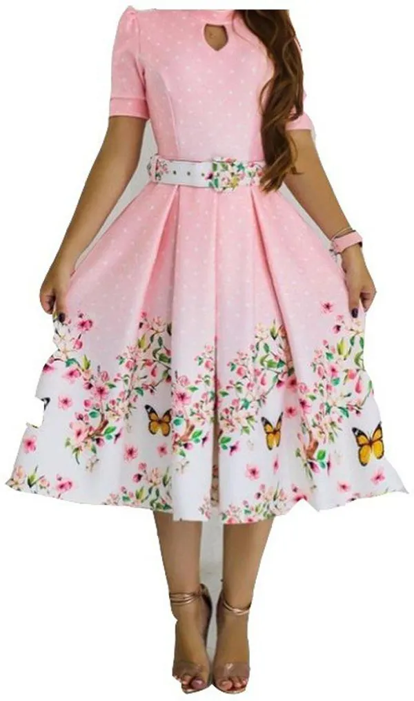 Pink_Women_A-line_Dress