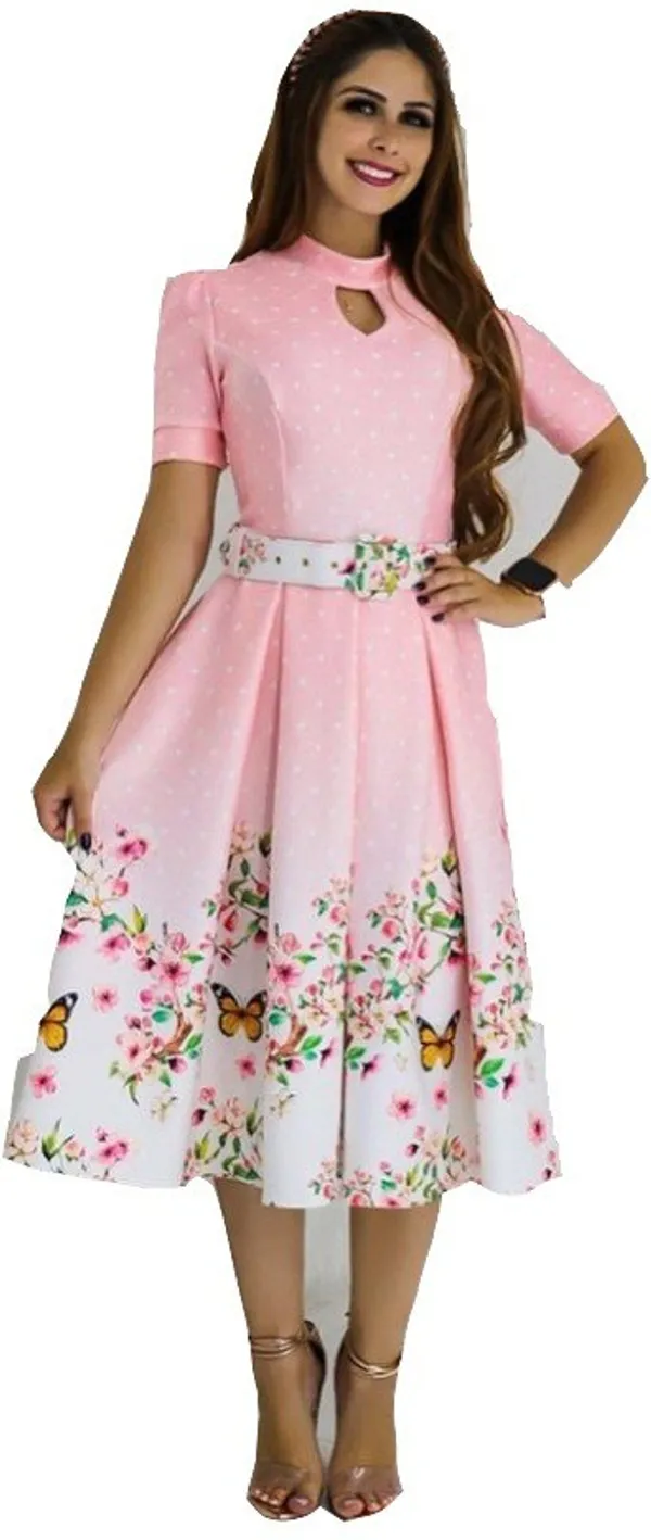 Pink_Women_A-line_Dress