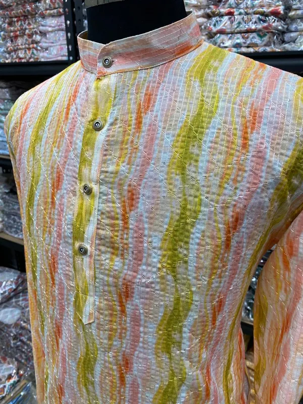 New_Super_Trending_Designer_Kurta_For_Men_With_Crochet_Sequence_Work_And_Digital_Print