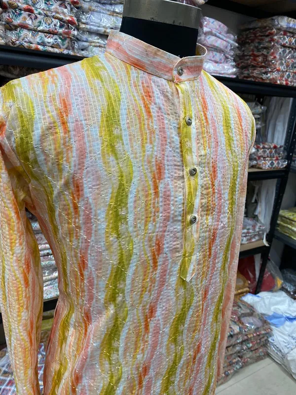 New_Super_Trending_Designer_Kurta_For_Men_With_Crochet_Sequence_Work_And_Digital_Print