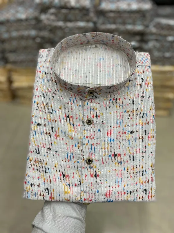 New_Super_Trending_Designer_Kurta_For_Men_With_Crochet_Sequence_Work_And_Digital_Print
