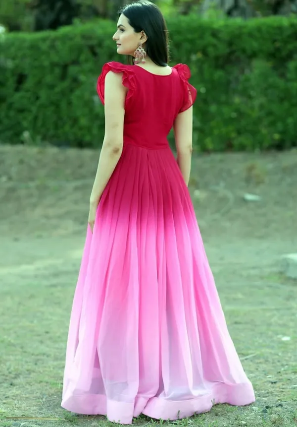 Women_Embroidered_Gown_Kurta_(Pink,_White_&_Maroon)