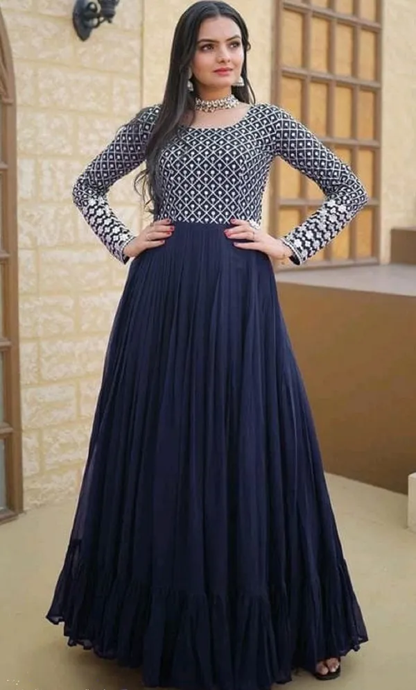 Dark_Blue_&_White__Anarkali_Gown