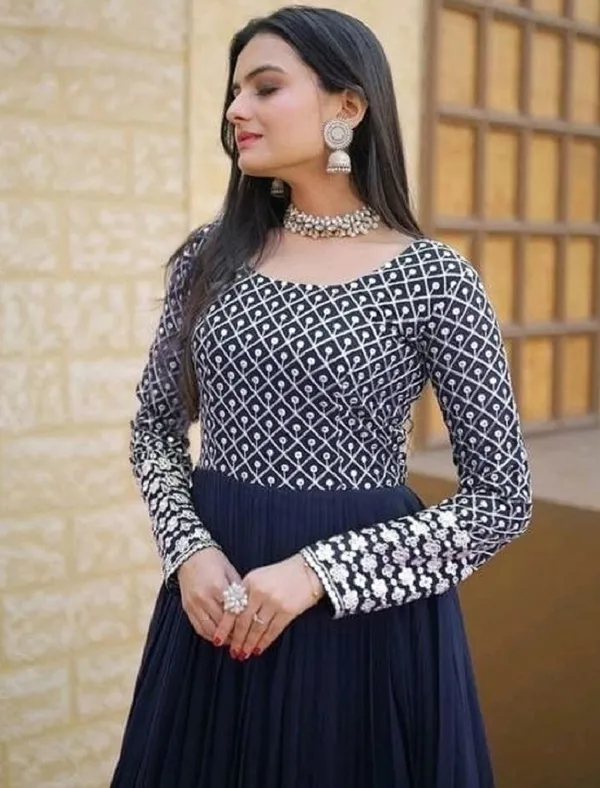 Dark_Blue_&_White__Anarkali_Gown