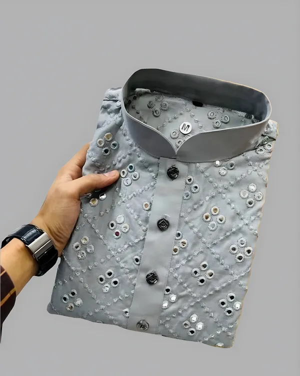 Grey_Men_Embroidered_A-Line_Kurta