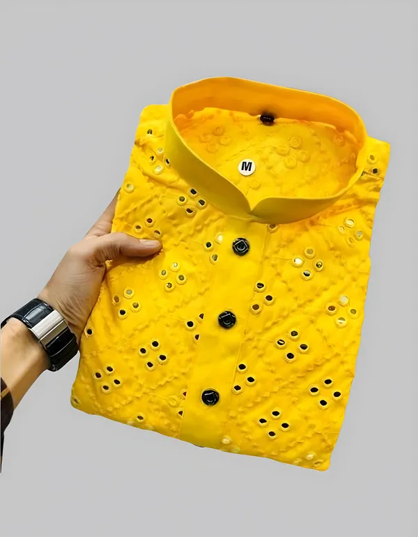 Yellow_Men_Embroidered_A-Line_Kurta