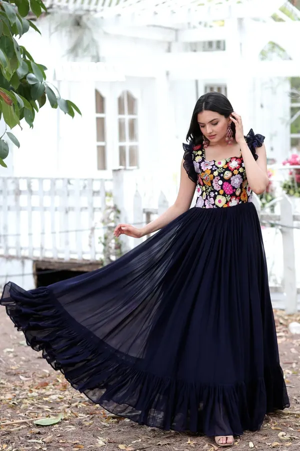 FOXDX_Multicolor_Women_Embroidered_Flared_Kurta