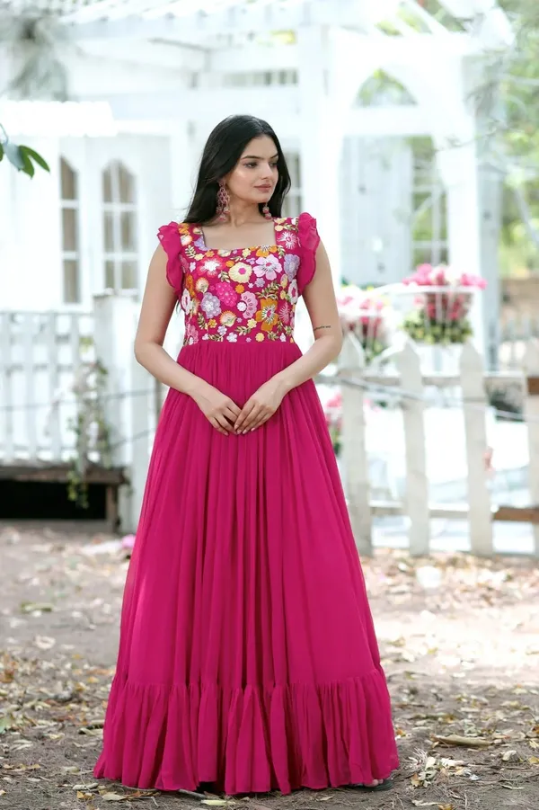 FOXDX_Pink_Women_Embroidered_Flared_Kurta