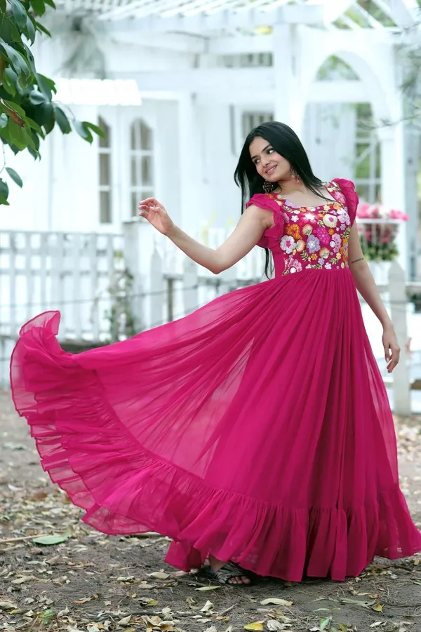 FOXDX_Pink_Women_Embroidered_Flared_Kurta
