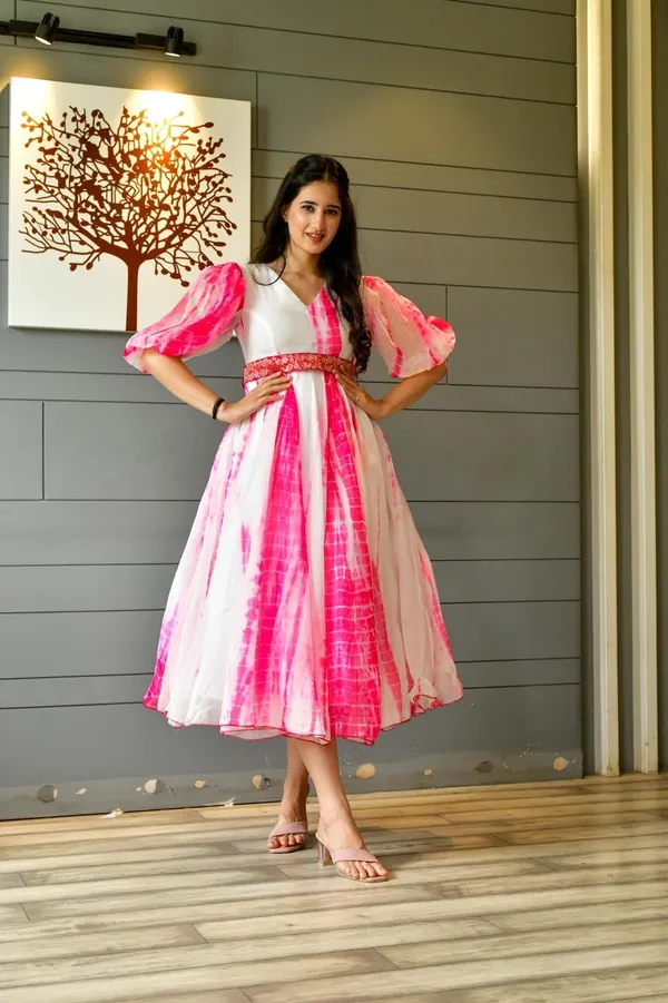 FOXDX_Pink_Women_Printed_Flared_Kurta