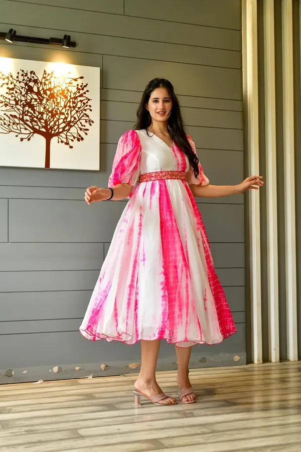 FOXDX_Pink_Women_Printed_Flared_Kurta