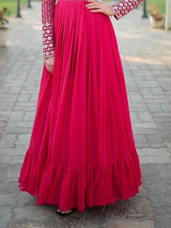 FOXDX_Pink_Women_Embellished_Anarkali_Gown_Kurta