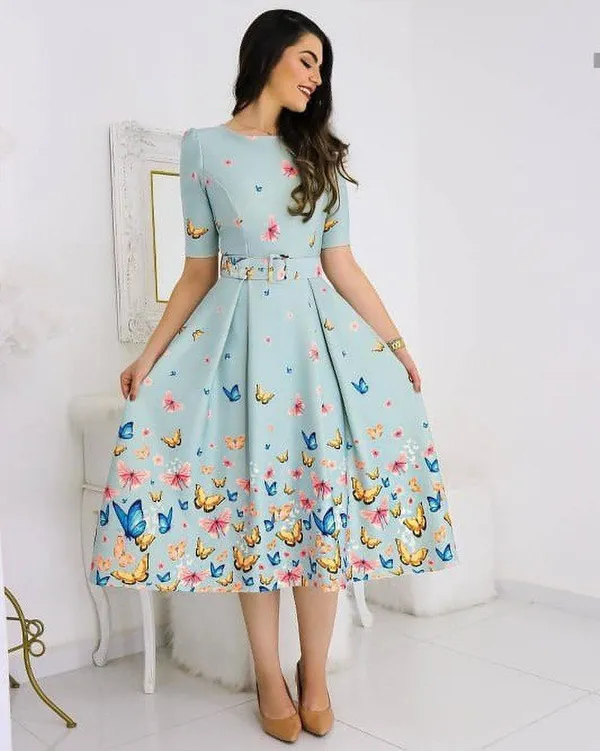 FOXDX_Multicolor_Women_Satin_Fit_And_Flare_Dress