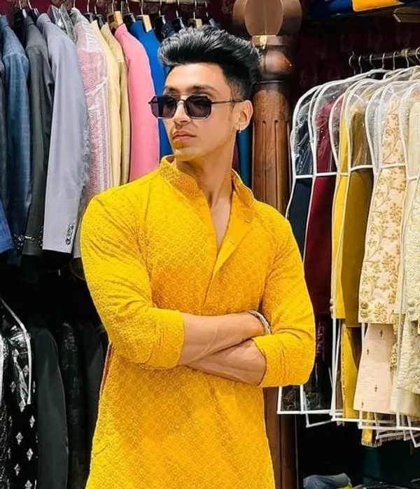 FOXDX_Men_Chikan_Embroidery_Pure_Rayon_Straight_Only_Kurta