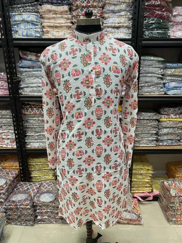 New_Super_Trending_Designer_Kurta_For_Men_With_Crochet_Sequence_Embroidery_Work_And_Digital_Print.